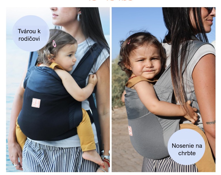 Ergonomisches Tragen auf dem Rücken und vorne